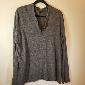 Banana Republic Men's‎ XL Gray Cotton Cashmere Blend 1/4 Zip Sweater